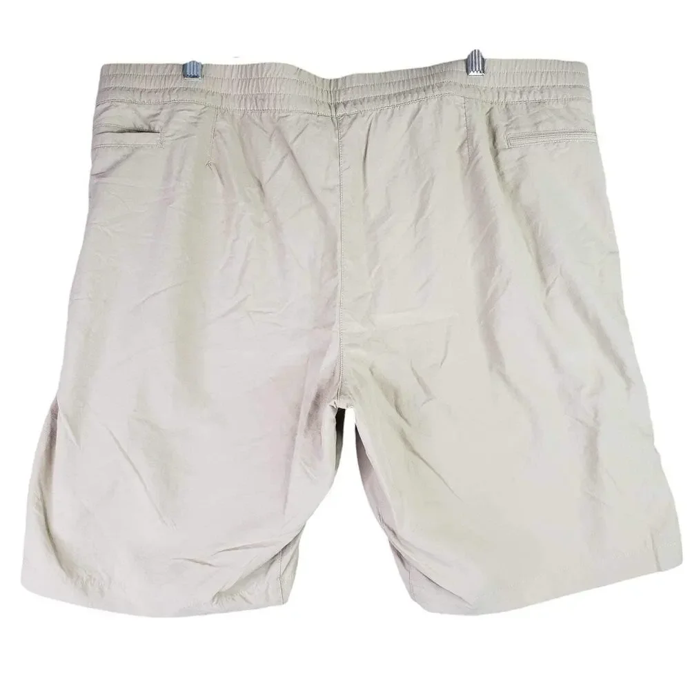 The North Face Shorts Mens Size XXL Tan Beige Hiking Nylon Flat Front